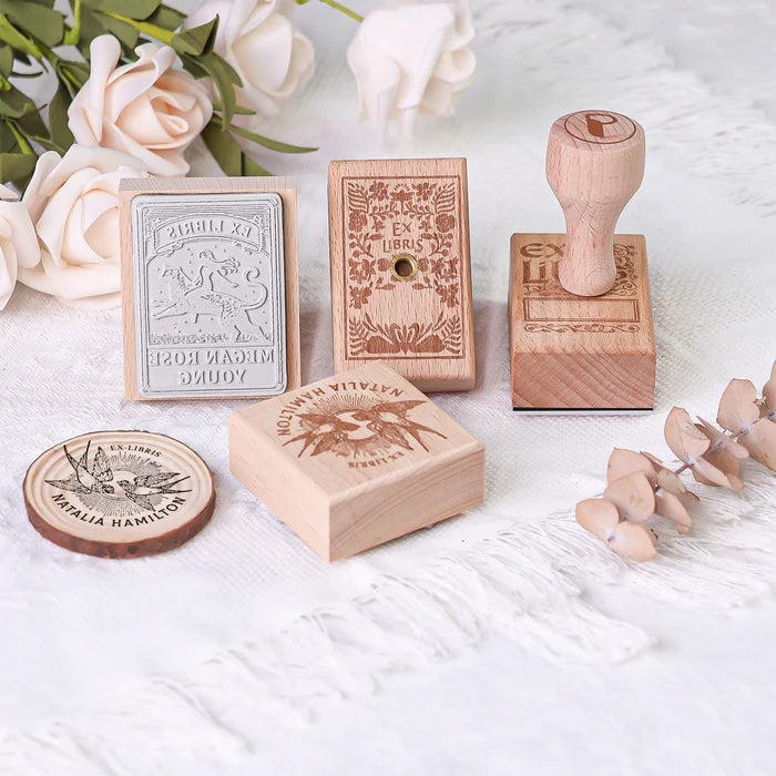 Custom Ex Libris Book Wooden Rubber Stamp4