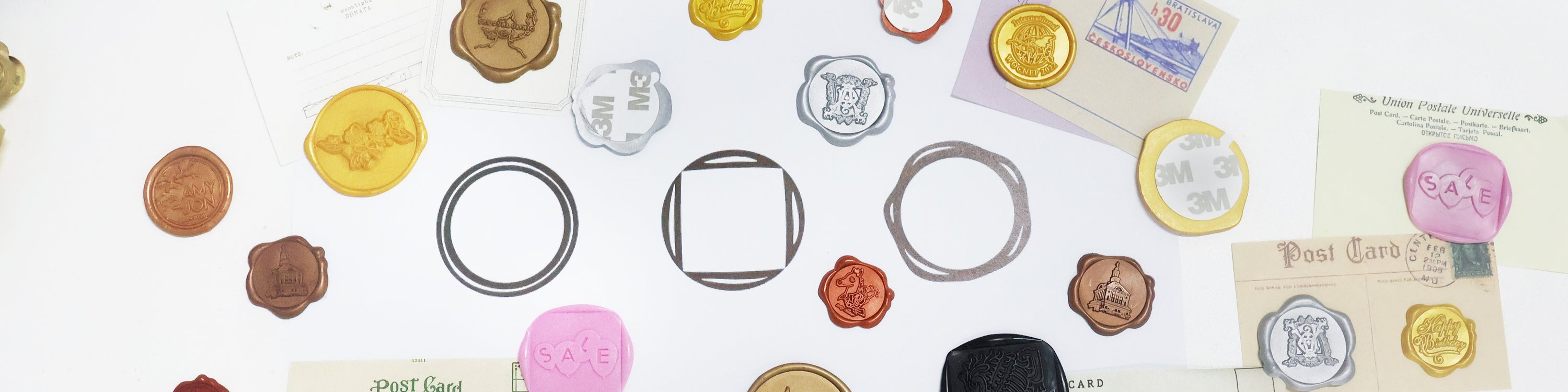 Custom Wax Seal Sticker - Round & Square & Custom Shape & Colors