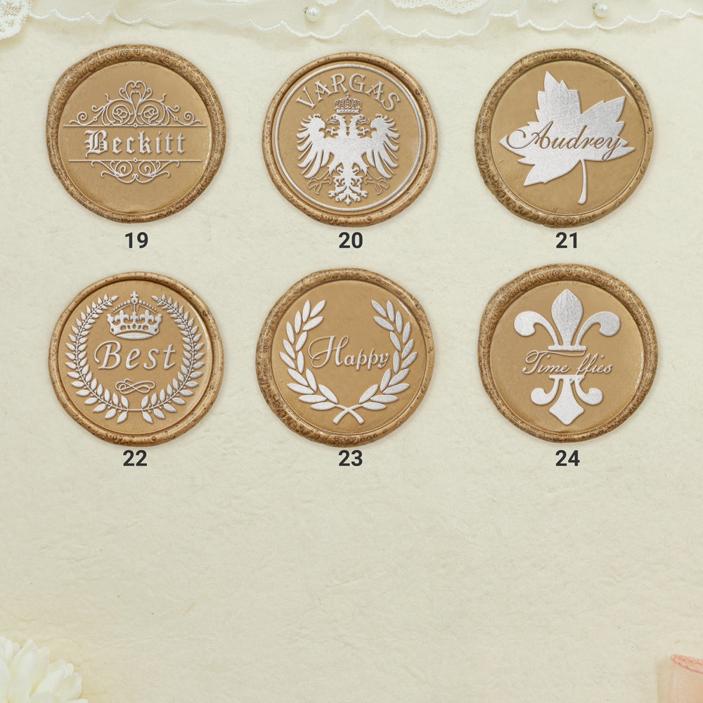 Custom Name Wax Seal Stamp (24 Designs)-sku3