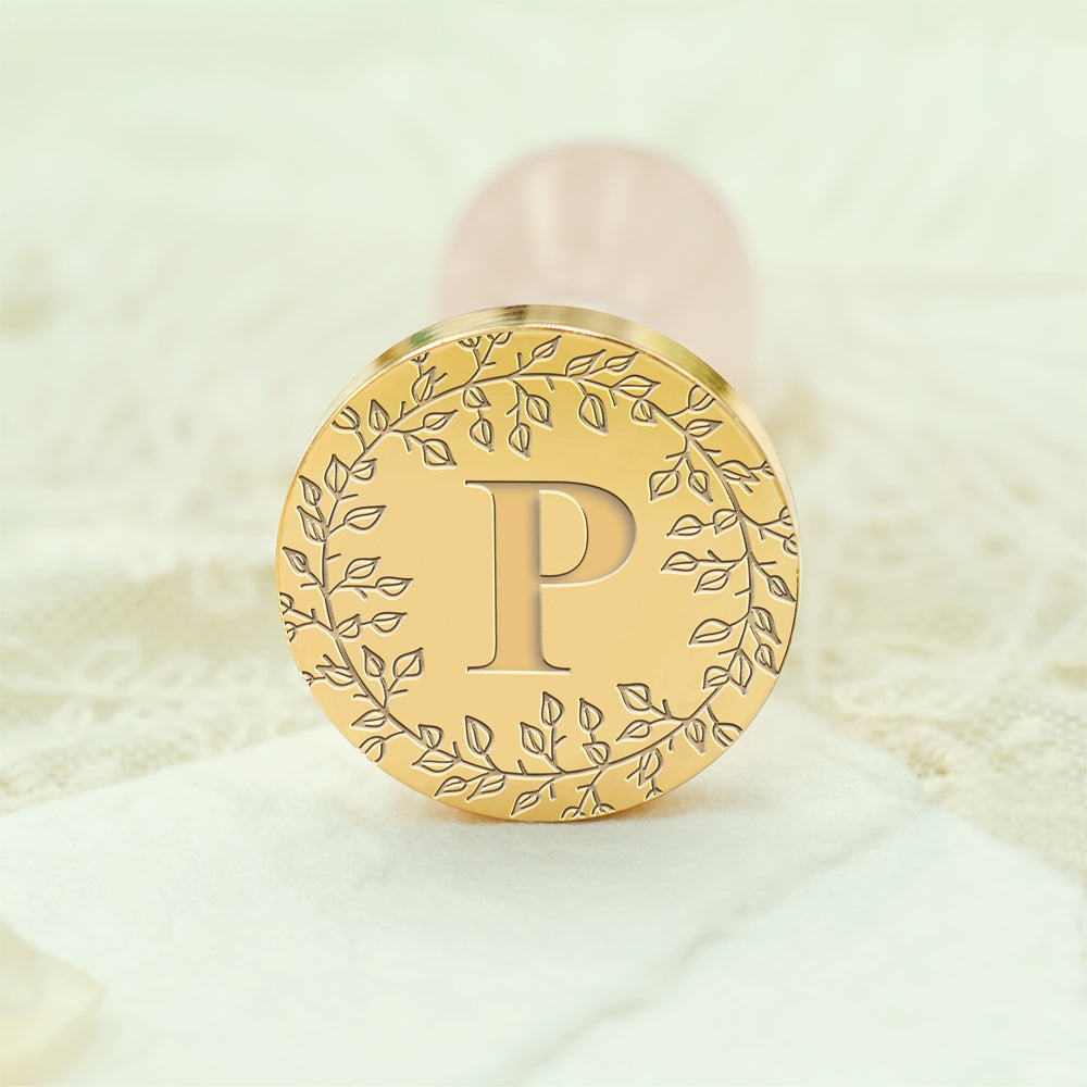 Custom Single Letter Borderless Botanical Wax Seal Stamp -2 2