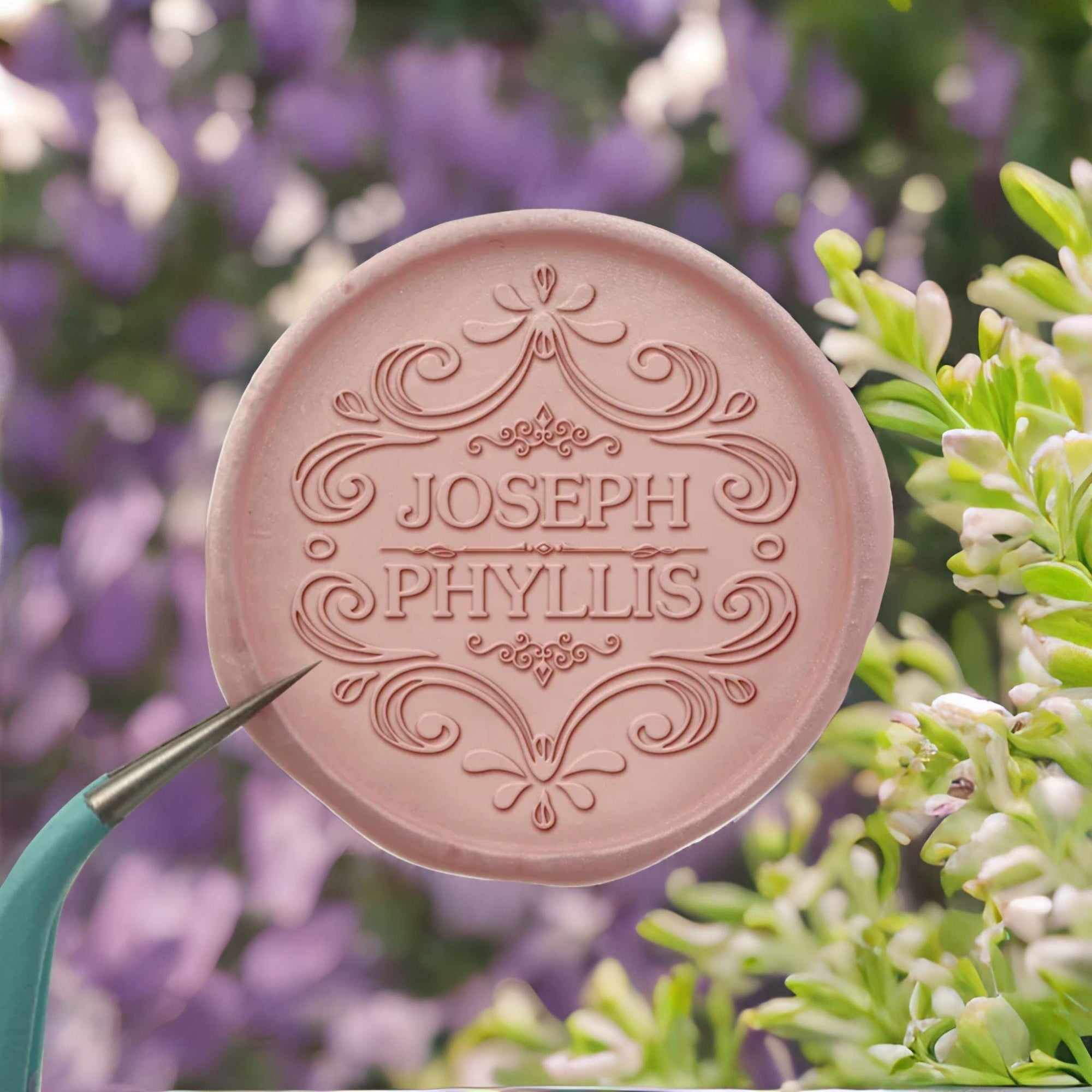 Elegant Patterns Name Wedding Custom Self-Adhesive Wax Seal Stickers