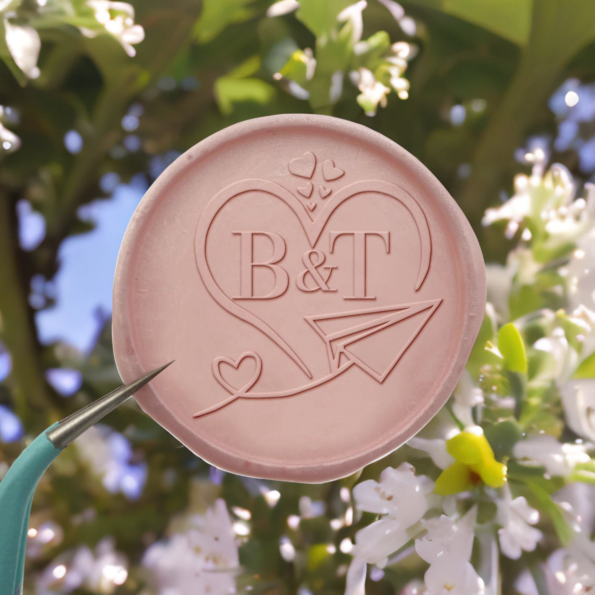 Love Trip Double Initials Wedding Custom Self-Adhesive Wax Seal Stickers