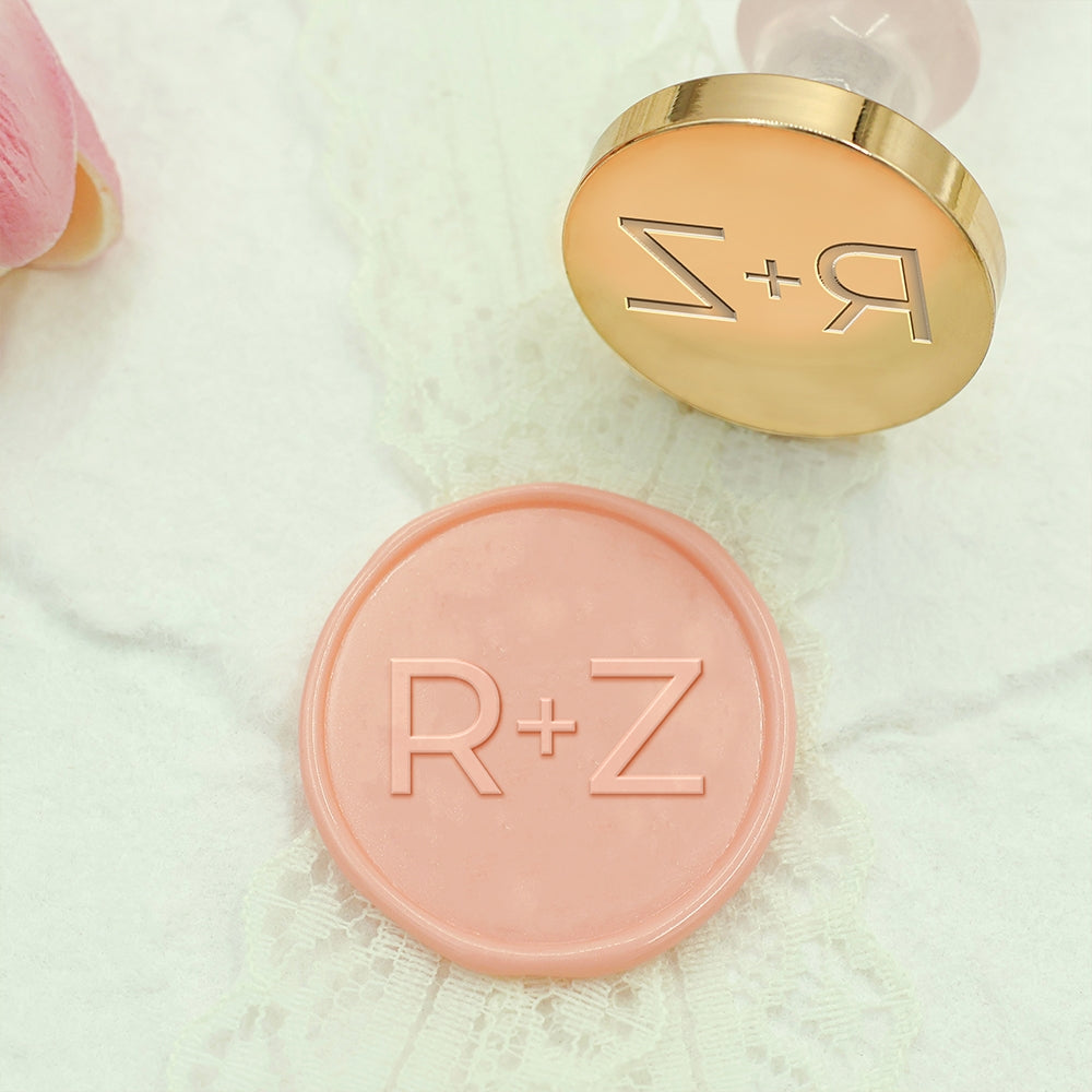 Minimalist Monogram Custom Wedding Wax Seal Stamp - No.4-2