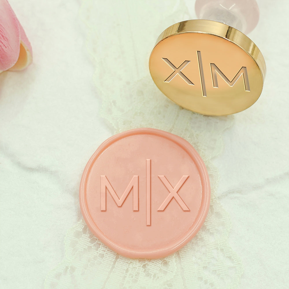 Minimalist Monogram Custom Wedding Wax Seal Stamp - No.6-2
