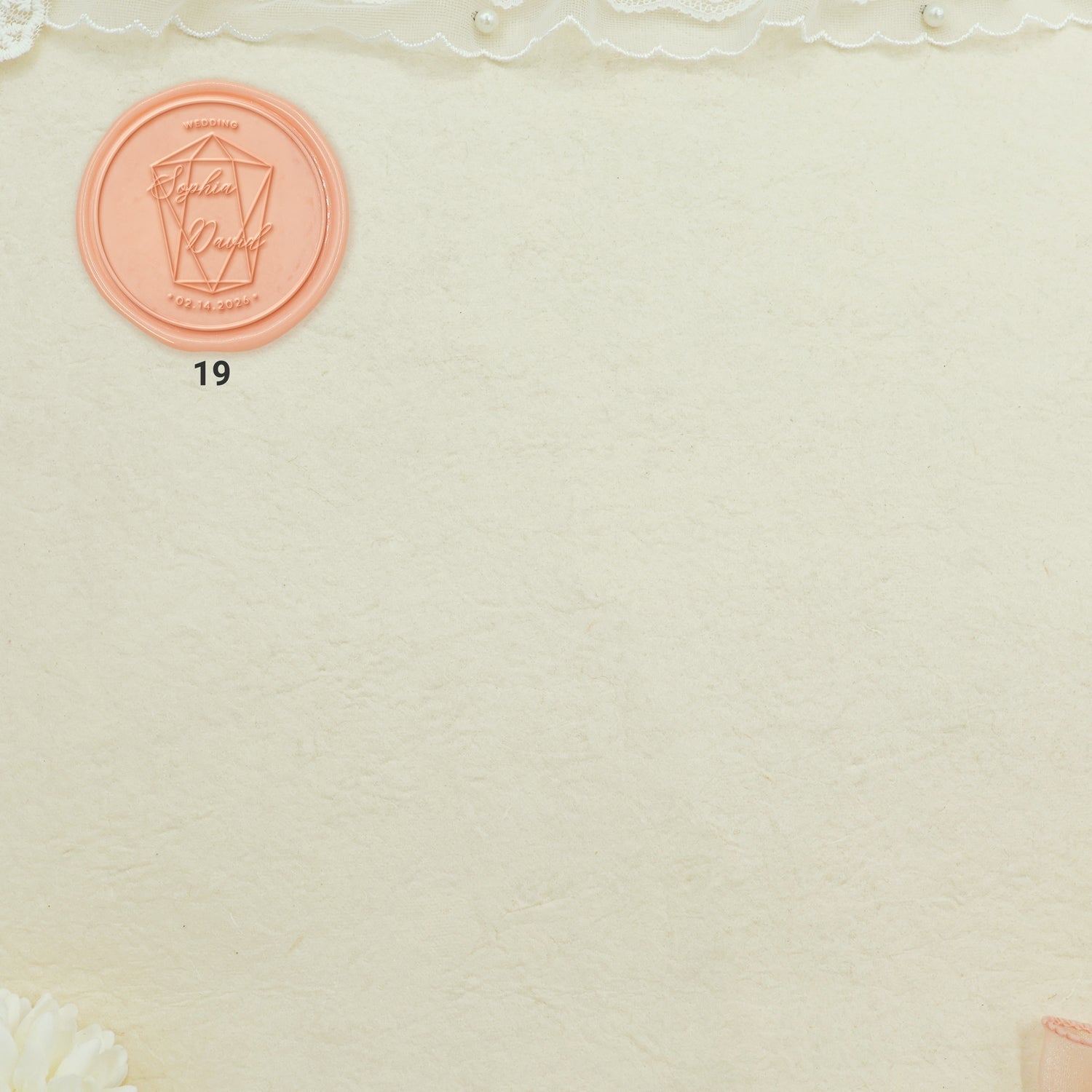 Multilayered Custom Wedding Wax Seal Stamp-sku3