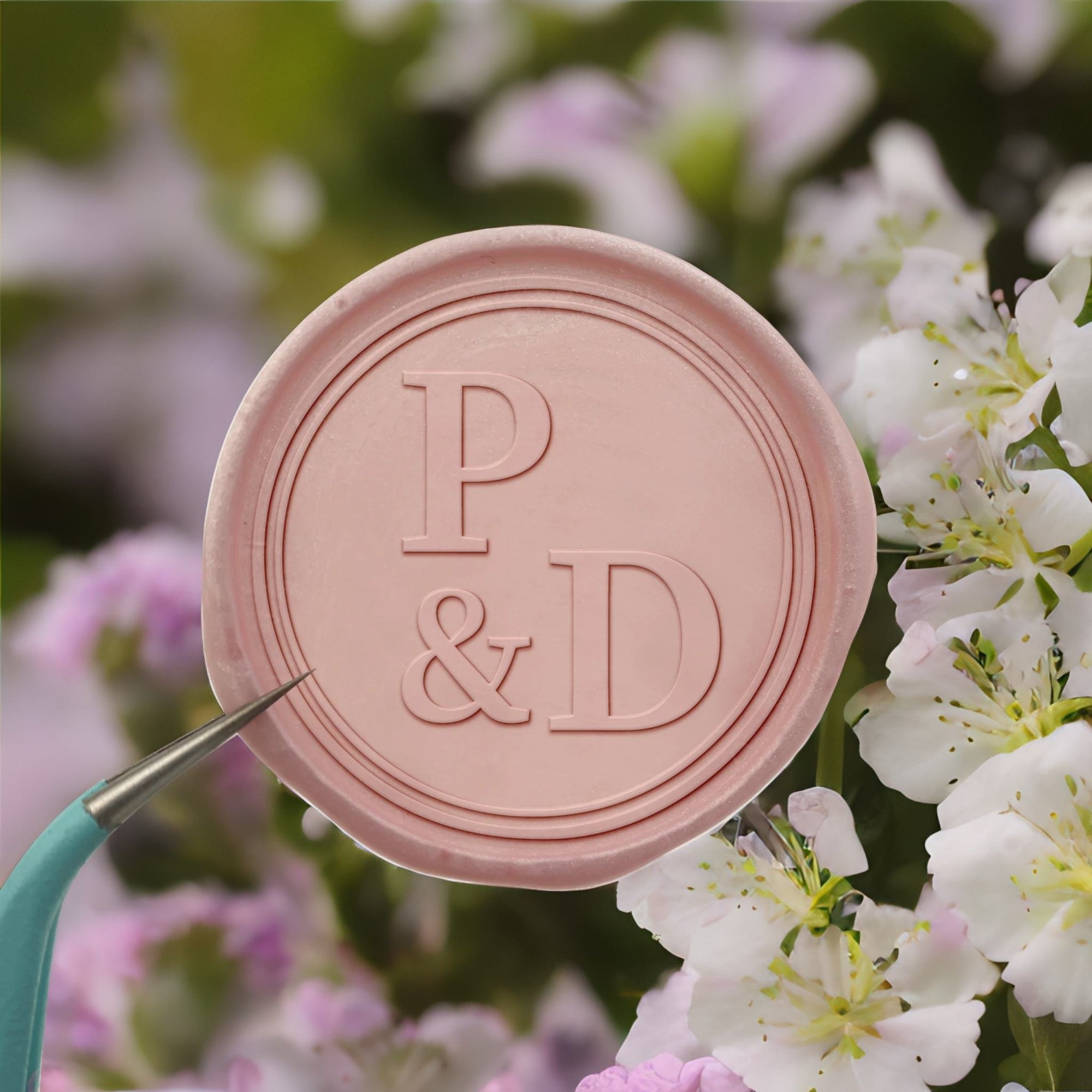 Simple Symbol Double Initials Wedding Custom Self-Adhesive Wax Seal Stickers