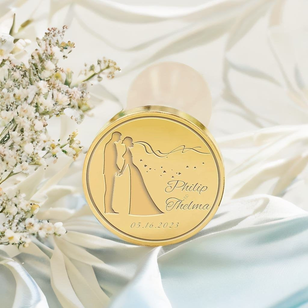 Wedding Couples Wedding Custom Wax Seal Stamp with Couple's Names