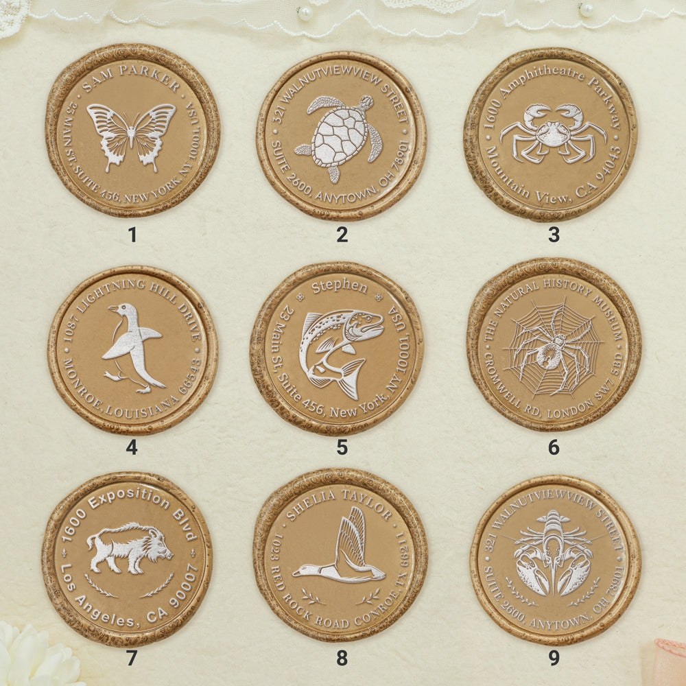 Wildlife Impressions Custom Address Wax Seal Stamp (27 Designs)-1