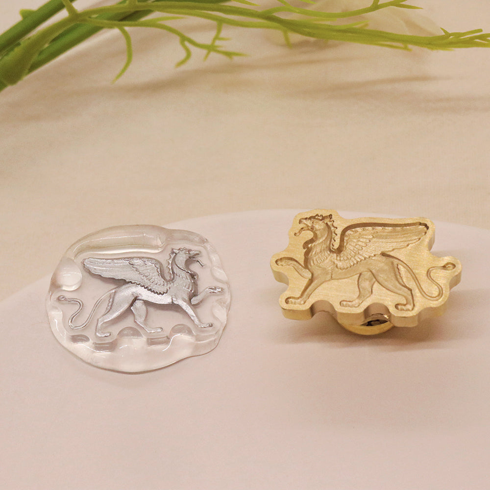 An exquisite relief griffin wax seal stamp from AMZ Deco.