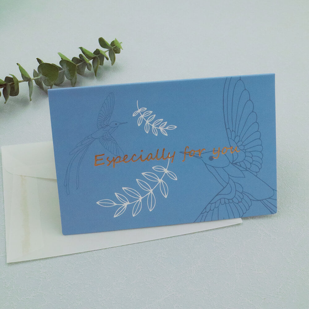 Bird of Paradise Wild Birds & Leaves Greeting Card With Envelope