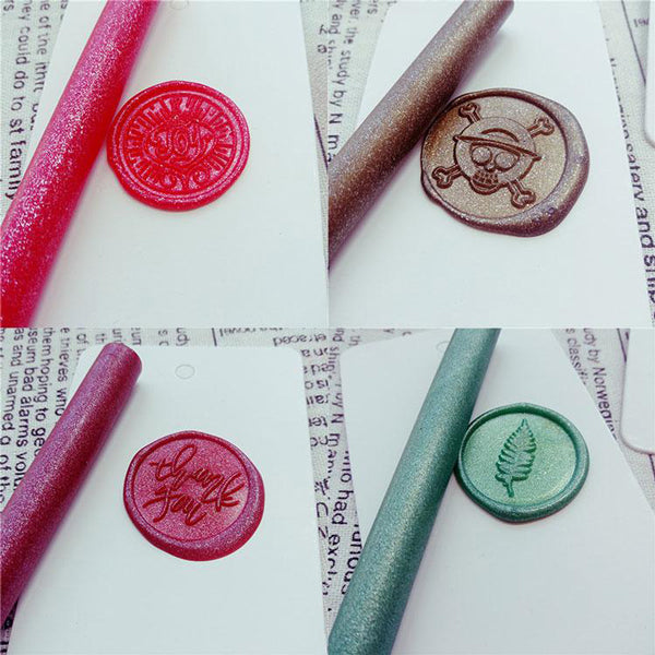 Metallic Glittering Hot Glue Sealing Wax - Navy, Gold