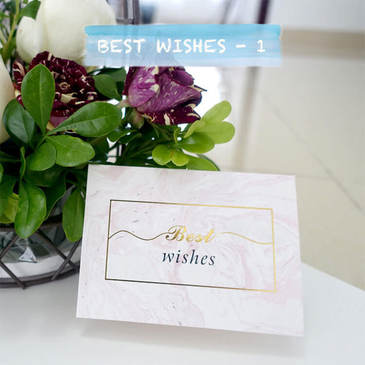 Mini Gold Foil Assorted Greeting Cards with Envelopes - Best Wishes