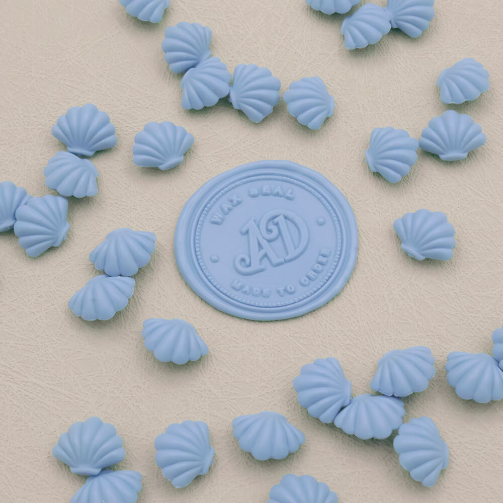 Blue Shell Shaped Wax Beads from AMZ Deco - Blue