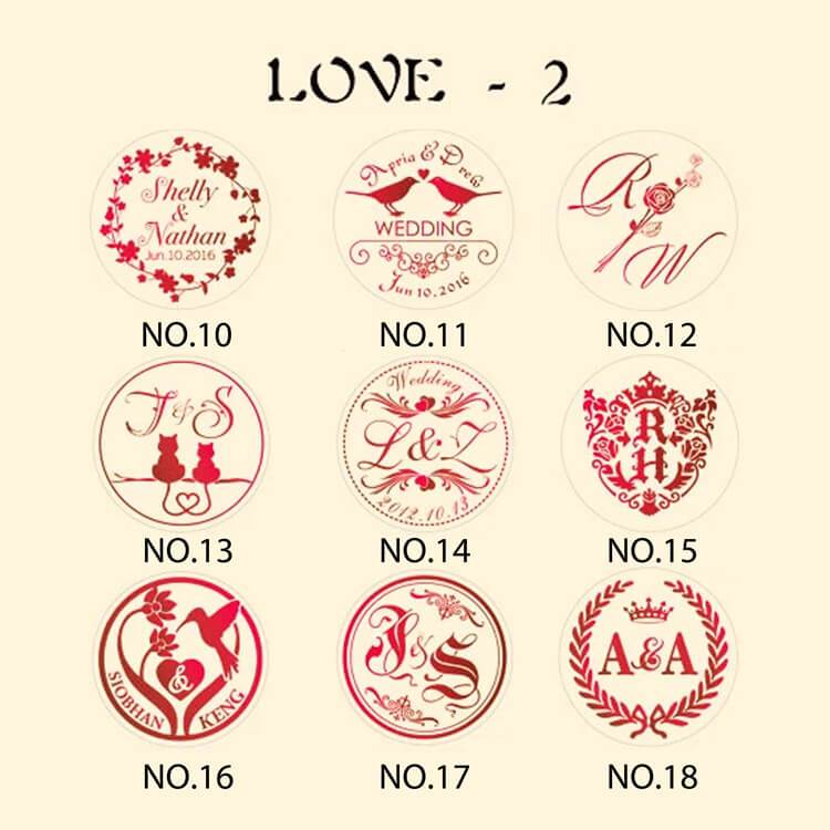 Wedding Custom Wax Stamp with Double Initials / Couple's Names