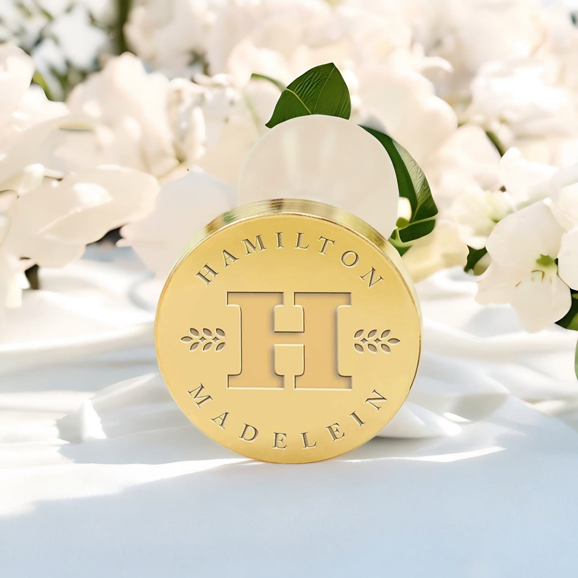 Botanical Initial Custom Name Wax Seal Stamp