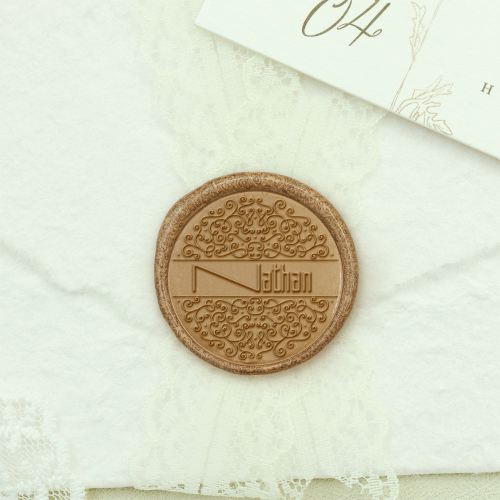 Custom Name Wax Seal Stamp - Style 10 10-2