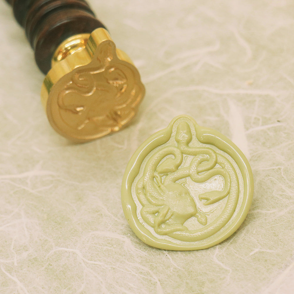An exquisite 3D medusa wax seal stamp from AMZ Deco.