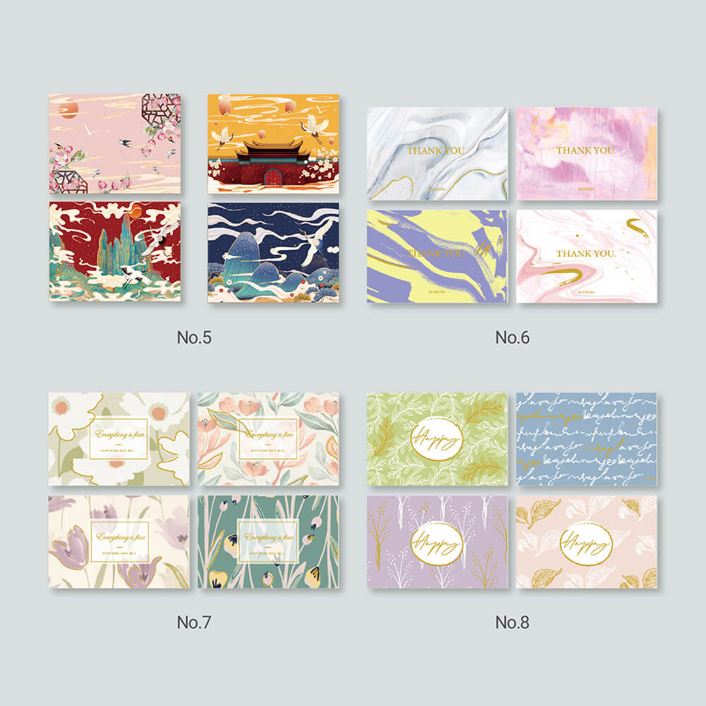 Watercolor & Oil Painting Foil Card with Vellum Envelope collection 2