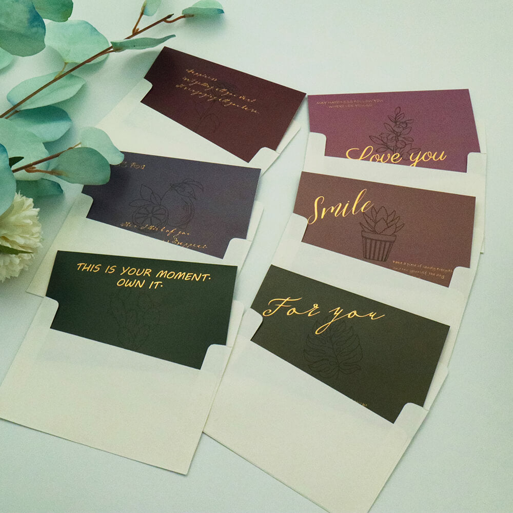 Gold Foil Morandi Color Greeting Card with Envelope Assortment by AMZ Deco